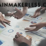 "Rainmakerless.com dashboard showing real-time analytics and CRM tools for customer engagement."